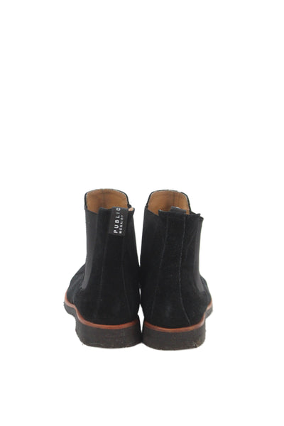 New Republic Mens Suede Stretch Inset Ankle Boots Black Size 10.5