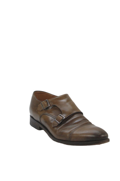 Suit Supply Mens Leather Buckle Closure Dress Shoes Brown Size 43