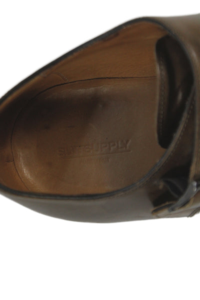 Suit Supply Mens Leather Buckle Closure Dress Shoes Brown Size 43