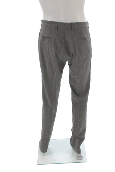 John Varvatos Star USA Mens Dress Pants Gray Wool Plaid Size 33