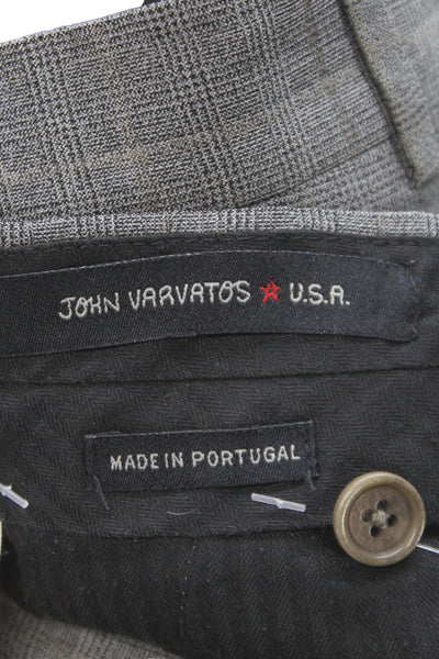 John Varvatos Star USA Mens Dress Pants Gray Wool Plaid Size 33