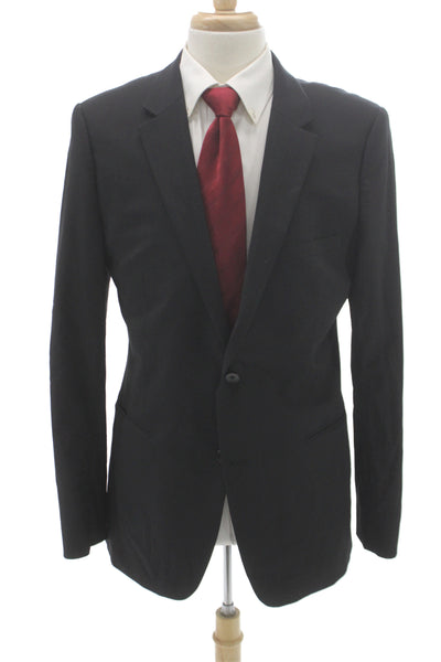 Theory Mens Blazer Black 95% Wool Button Classic Size 42