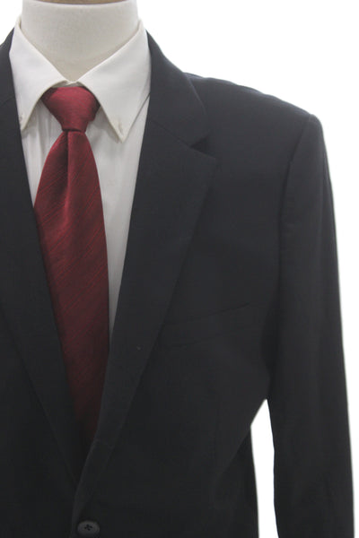 Theory Mens Blazer Black 95% Wool Button Classic Size 42