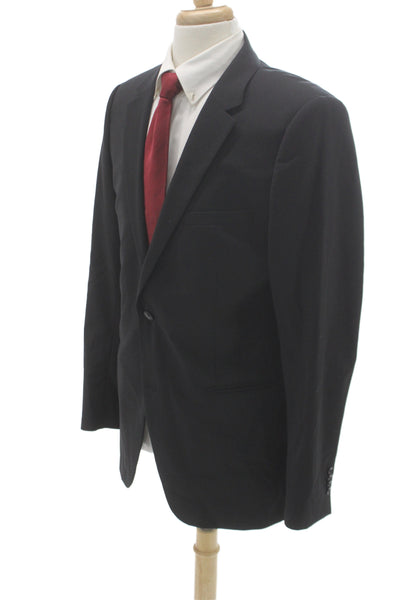 Theory Mens Blazer Black 95% Wool Button Classic Size 42