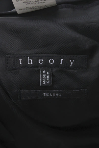 Theory Mens Blazer Black 95% Wool Button Classic Size 42
