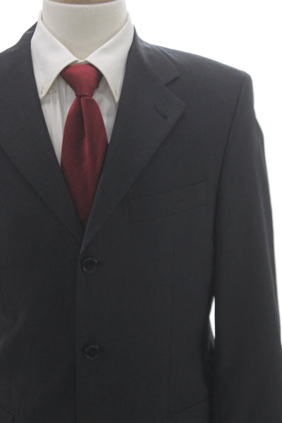 Feraud Mens Blazer Black Pure New Wool Button Classic Size 46