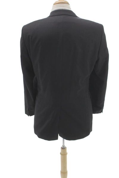 Feraud Mens Blazer Black Pure New Wool Button Classic Size 46