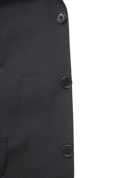 Feraud Mens Blazer Black Pure New Wool Button Classic Size 46