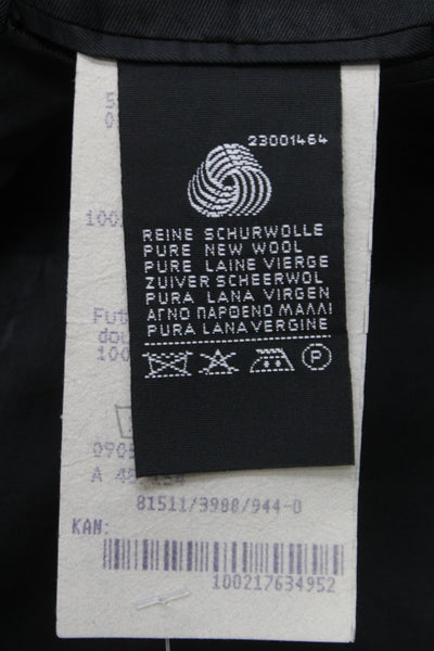 Feraud Mens Blazer Black Pure New Wool Button Classic Size 46