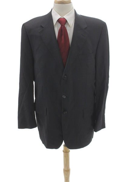S.Cohen Mens Gray Wool Striped 2 Piece Suit Jacket Business Size 40