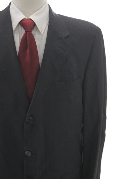S.Cohen Mens Gray Wool Striped 2 Piece Suit Jacket Business Size 40