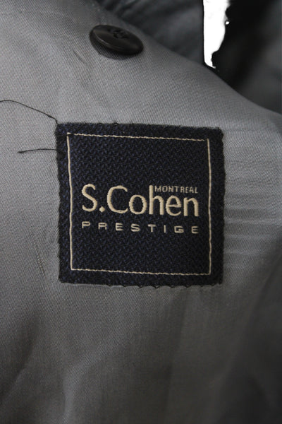 S.Cohen Mens Gray Wool Striped 2 Piece Suit Jacket Business Size 40