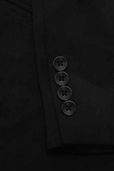 Oscar de la Renta Mens Black Tencel Lyocell Blazer Button Size 40