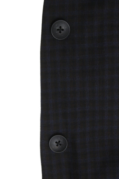 Nordstrom Mens Classic Blue Plaid Polyester Blazer Button Size 40