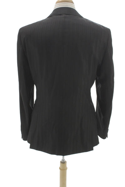 Versace Collection Mens Black Striped 2 Piece Suit Jacket Viscose Size 52