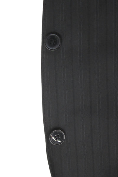Versace Collection Mens Black Striped 2 Piece Suit Jacket Viscose Size 52