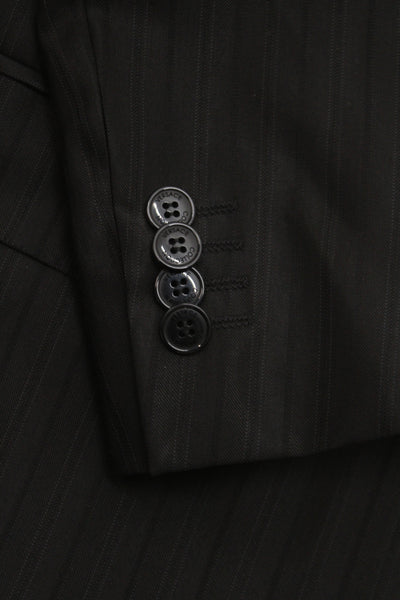 Versace Collection Mens Black Striped 2 Piece Suit Jacket Viscose Size 52