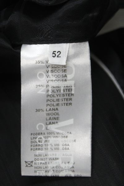 Versace Collection Mens Black Striped 2 Piece Suit Jacket Viscose Size 52