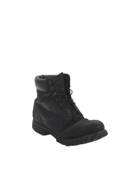 Timberland Mens Lace Up Round Toe Suede Work Boots Black Size 11.5M