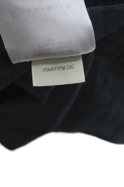 Burberry London Women Black Cotton Pleated Knee Length Skirt Size 2