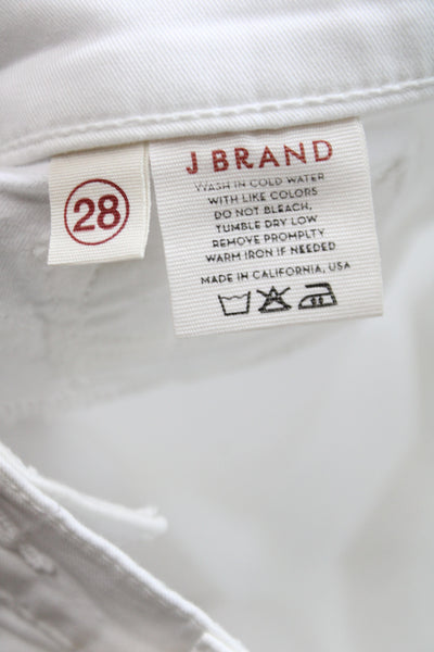 J Brand Womens Bootcut Jeans White Low Rise Cotton Size 28