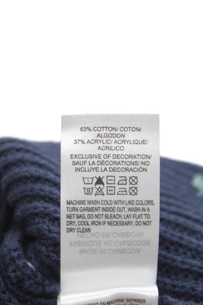 Lucky Brand Womens Pullover Sweater V-Neck Cherry Print Blue Size S