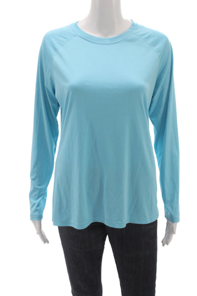 Baleaf Women Blue Long Sleeve Pullover T-Shirt Crew Neck Athleisure Size M