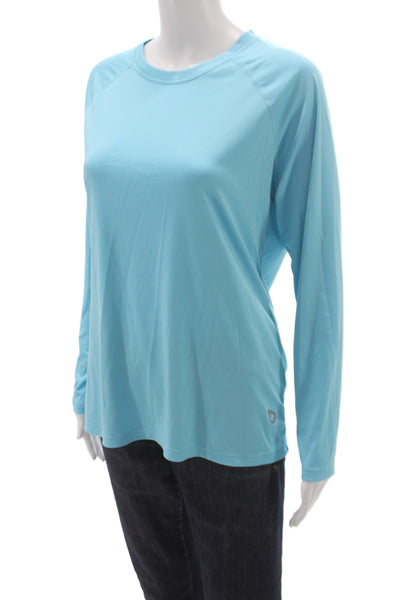 Baleaf Women Blue Long Sleeve Pullover T-Shirt Crew Neck Athleisure Size M