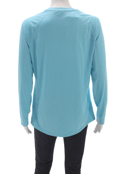 Baleaf Women Blue Long Sleeve Pullover T-Shirt Crew Neck Athleisure Size M