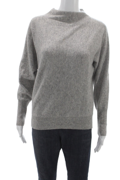 Magaschoni Womens Gray 100% Cashmere Mock Neck Long Sleeve Sweater Size XS