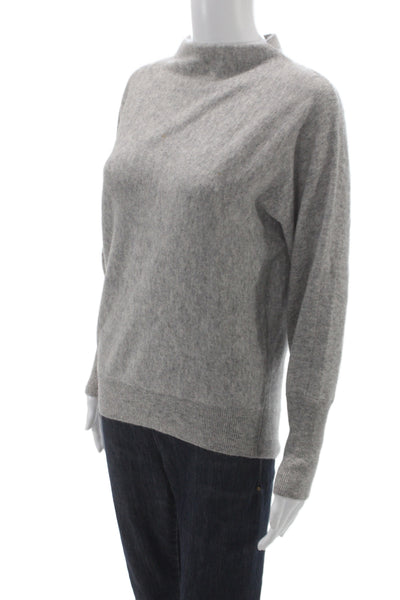 Magaschoni Womens Gray 100% Cashmere Mock Neck Long Sleeve Sweater Size XS
