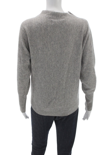 Magaschoni Womens Gray 100% Cashmere Mock Neck Long Sleeve Sweater Size XS