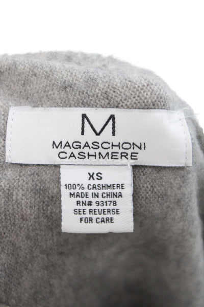 Magaschoni Womens Gray 100% Cashmere Mock Neck Long Sleeve Sweater Size XS