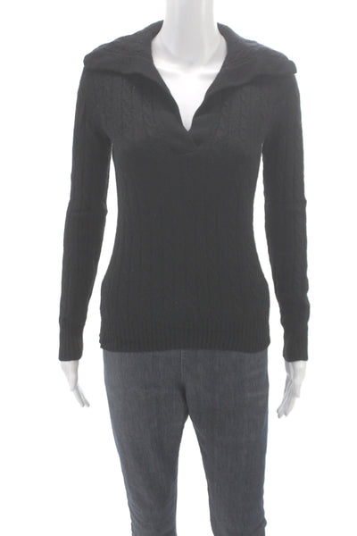 Lauren Ralph Lauren Women Cashmere Pullover Black Collared Size XS