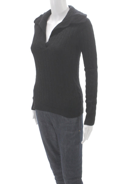 Lauren Ralph Lauren Women Cashmere Pullover Black Collared Size XS