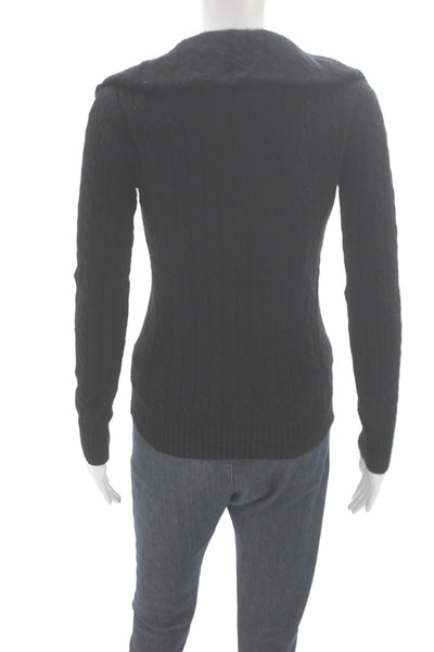 Lauren Ralph Lauren Women Cashmere Pullover Black Collared Size XS
