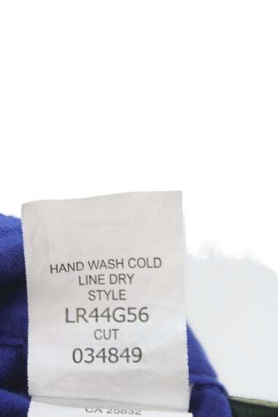 Lauren Ralph Lauren Women Petite Blue Button-Up Tunic 3/4 Sleeve Size S