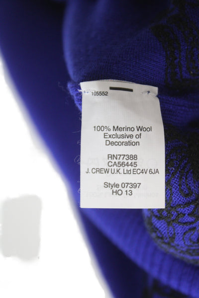 J Crew Women Pullover Merino Wool Crew Neck 3/4 Sleeve Purple Size 2XS
