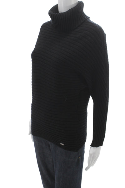 T Tahari Women Pullover Turtleneck Black Viscose Size XS