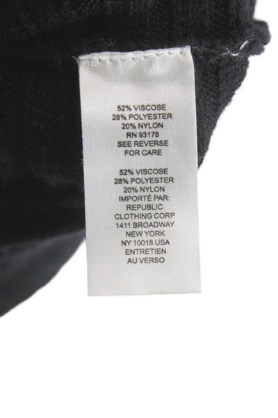T Tahari Women Pullover Turtleneck Black Viscose Size XS