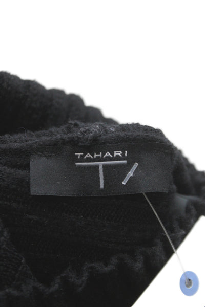 T Tahari Women Pullover Turtleneck Black Viscose Size XS