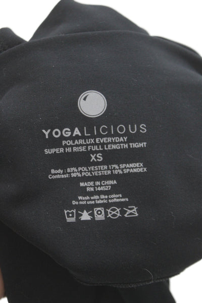 Yogalicious Womens Black Ankle Leggings Athleisure Pull On Size XS