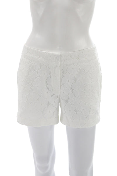 Saint Tropez West Womens Floral White Nylon Shorts Size 2