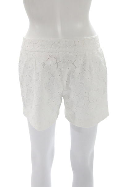 Saint Tropez West Womens Floral White Nylon Shorts Size 2