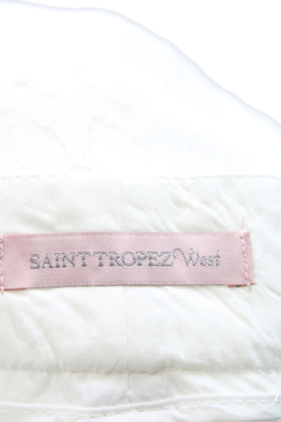Saint Tropez West Womens Floral White Nylon Shorts Size 2