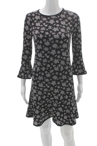 Michael Michael Kors Women Fit & Flare Dress Black Short 3/4 Sleeve Size XS