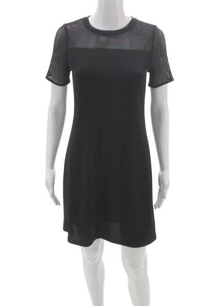 Michael Michael Kors Women Shift Dress Black Short Sleeve Crew Neck Size XS