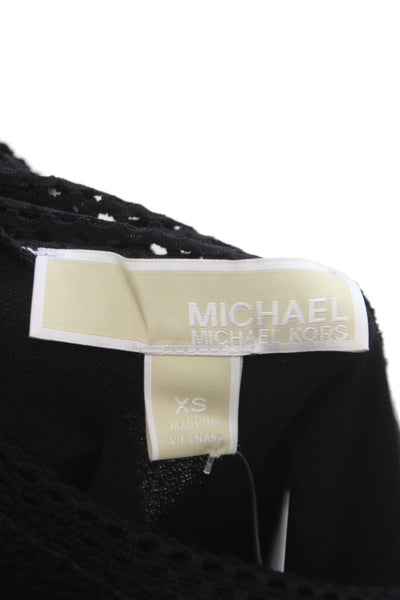 Michael Michael Kors Women Shift Dress Black Short Sleeve Crew Neck Size XS