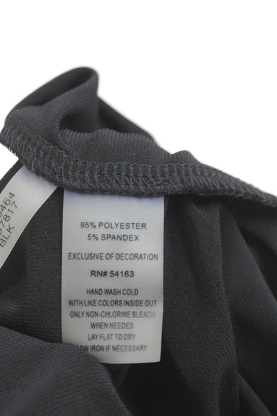 Calvin Klein Women Shirt Dress Black Short Sleeve Button Henley Size XS