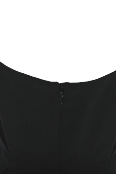 J Crew Womens Black Sheath Dress Wool Boat Neck Sleeveless Knee Length Size 0